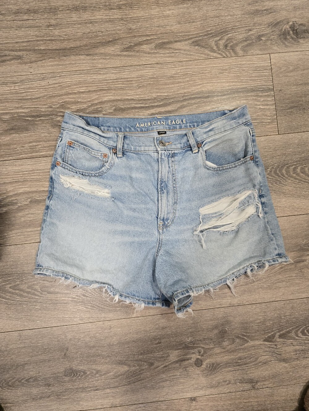 American Eagle Strigid Denim Highest Waist 90s Boyfriend Shorts